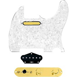 920d Custom Gold Foil Loaded Pickguar... 920d Custom Gold Foil Loaded Pickguard for Tele With T3W-G Control Plate White Pearl