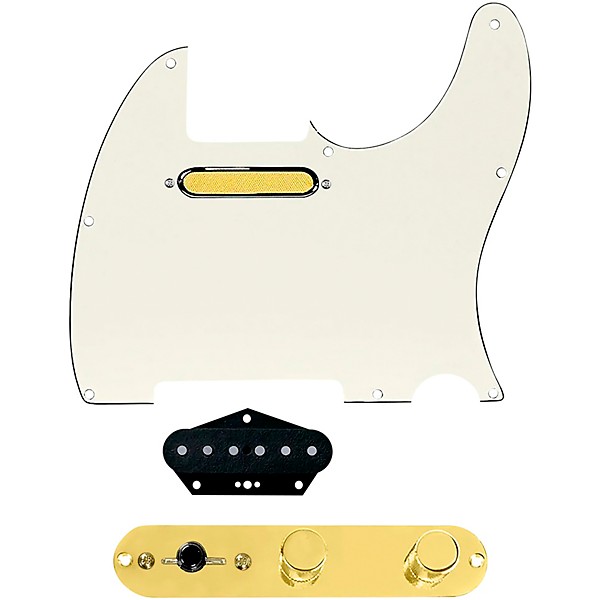 920d Custom Gold Foil Loaded Pickguard for Tele With T3W-G Control Plate Parchment