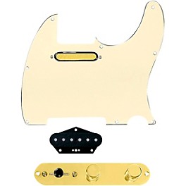 920d Custom Gold Foil Loaded Pickguard for Tele With T3W-G Control Plate Aged White