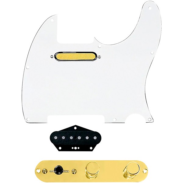 920d Custom Gold Foil Loaded Pickguard for Tele With T3W-G Control Plate White