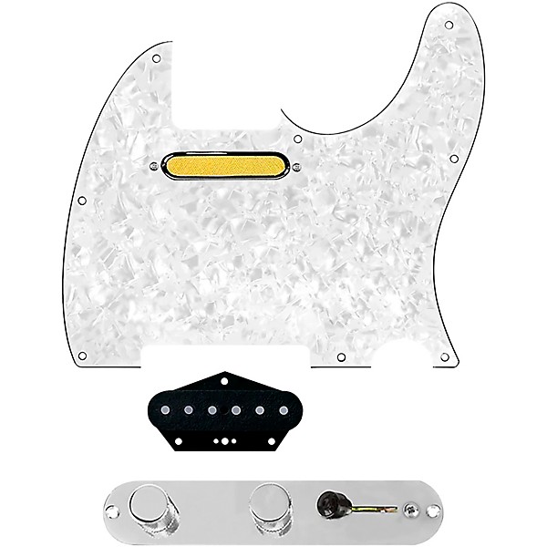 920d Custom Gold Foil Loaded Pickguard for Tele With T3W-REV-C Control Plate White Pearl