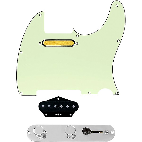 920d Custom Gold Foil Loaded Pickguard for Tele With T3W-REV-C Control Plate Mint Green