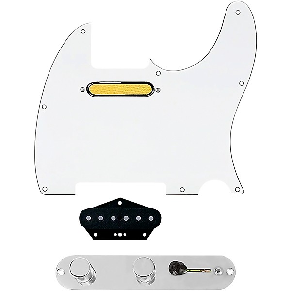 920d Custom Gold Foil Loaded Pickguard for Tele With T3W-REV-C Control Plate White