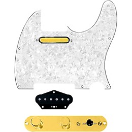 920D Custom Gold Foil Loaded Pickguard for Tele With T3W-REV-G Control Plate White Pearl