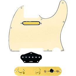 920d Custom Gold Foil Loaded Pickguard for Tele With T3W-REV-G Control Plate Aged White