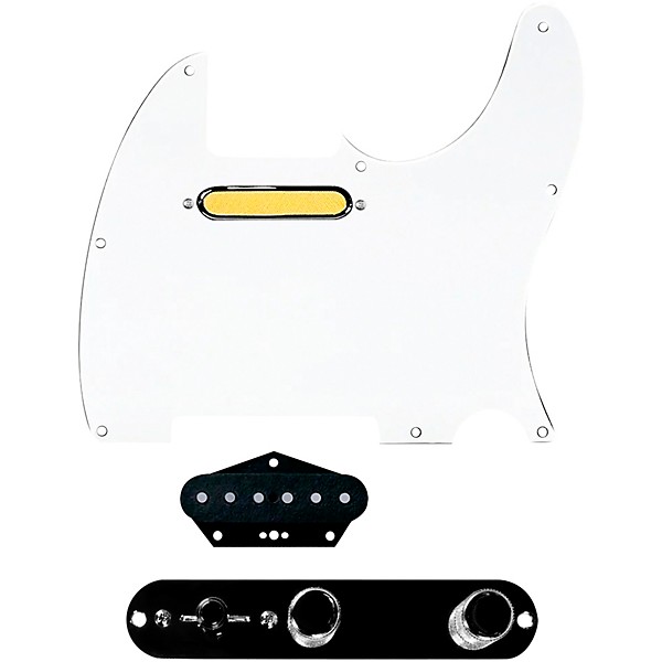 920d Custom Gold Foil Loaded Pickguard for Tele With T4W-B Control Plate White