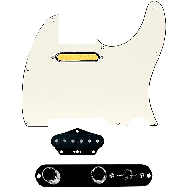 920d Custom Gold Foil Loaded Pickguard for Tele With T3W-REV-B Control Plate Parchment