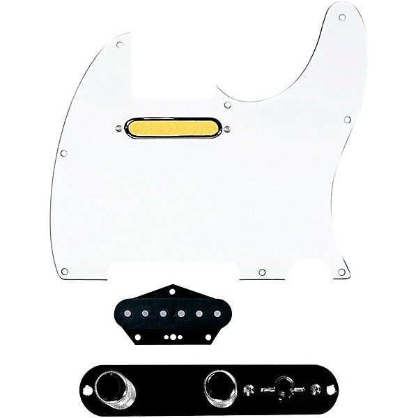 920d Custom Gold Foil Loaded Pickguard for Tele With T3W-REV-B Control Plate White