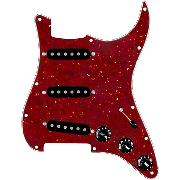 920d Custom Texas Vintage Loaded Pickguard for Strat With Black Pickups and S5W Wiring Harness Tortoise