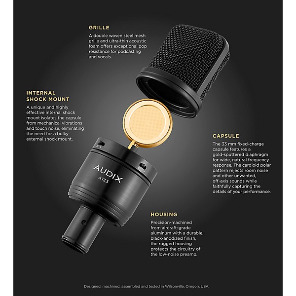 Audix Pair of Audix A133 Large-Diaphragm Condenser Microphone