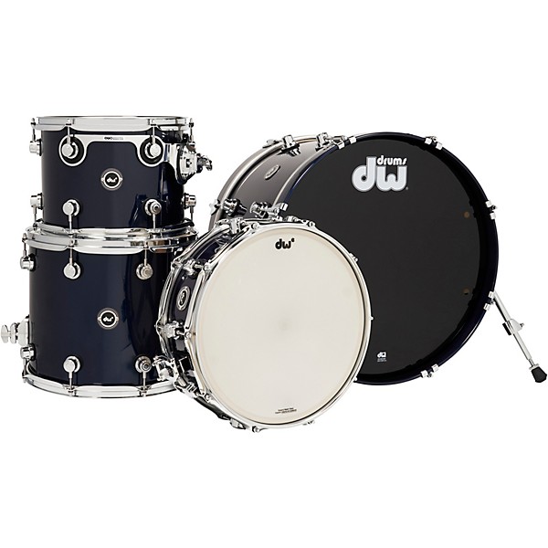 DW DWe Wireless Acoustic-Electronic Convertible 4-Piece Shell Pack With 20" Bass Drum Lacquer Custom Specialty Midnight Bl...