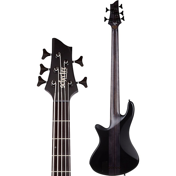 Open Box Schecter Guitar Research Stiletto-5 Stealth Pro Level 2 Satin Black 197881063399