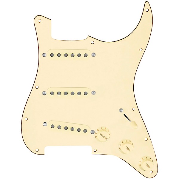 920d Custom Texas Grit Loaded Pickguard for Strat With Aged White Pickups and Knobs and S5W Wiring Harness Aged White