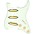 ... 920d Custom Gold Foil Loaded Pickguard For Strat With Aged White Pickups and Knobs and S5W-BL-V Wiring Harness Mint Green