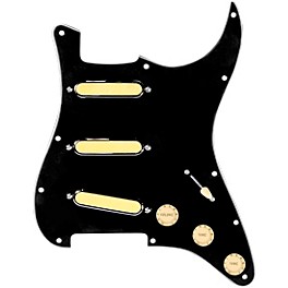 920d ... 920d Custom Gold Foil Loaded Pickguard For Strat With Aged White Pickups and Knobs and S5W-BL-V Wiring Harness Black