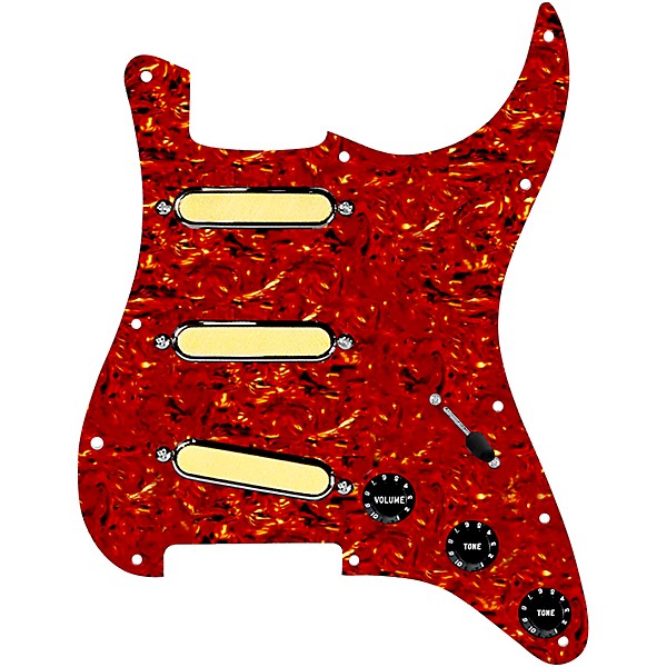 920d Custom Gold Foil Loaded Pickguard For Strat With Black Pickups and Knobs and S5W Wiring Harness Tortoise