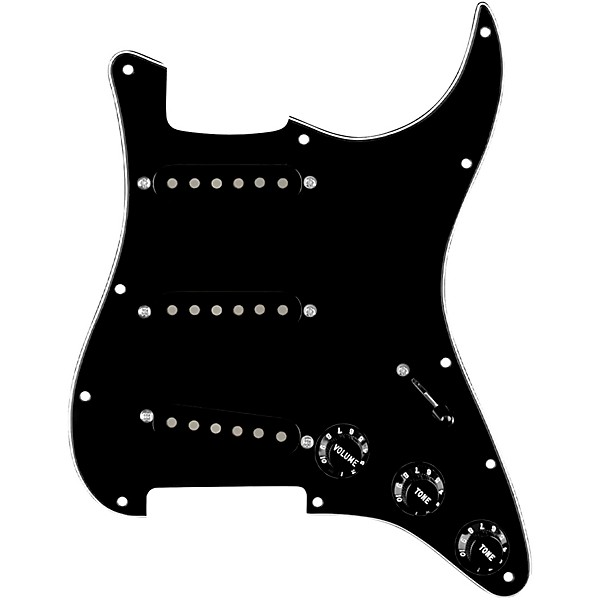 920D Custom Generation Loaded Pickguard For Strat With Black Pickups and Knobs and S5W-BL-V Wiring Harness Black