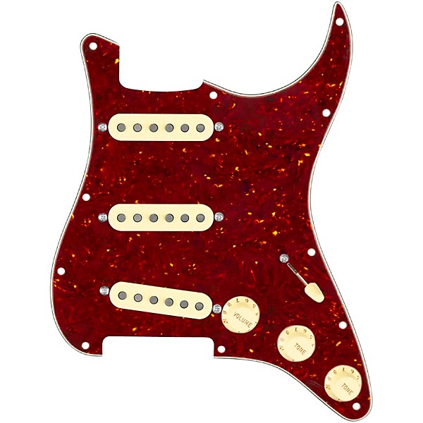 920d Custom Texas Grit Loaded Pickguard for Strat With Aged White Pickups and Knobs and S5W-BL-V Wiring Harness Tortoise