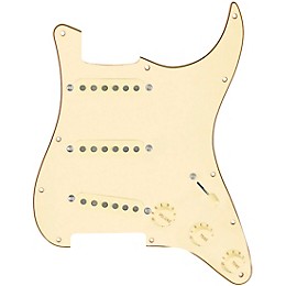 920d Custom Texas Growler Loaded Pickguard for Strat With Aged White Pickups and S5W-BL-V Wiring Harness Aged White