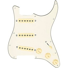 920D Custom Texas Growler Loaded Pickguard for Strat With Aged White Pickups and S5W Wiring Harness Parchment