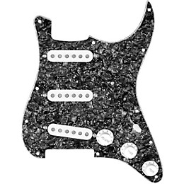 920d Custom Generation Loaded Pickguard For Strat With White Pickups and Knobs and S5W Wiring Harness Black Pearl
