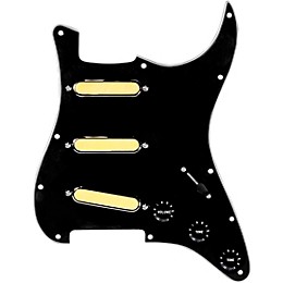 920d Custom Gold Foil Loaded Pickguard For Strat With Black Pickups and Knobs and S5W-BL-V Wiring Harness Black