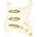 920d ... 920d Custom Gold Foil Loaded Pickguard For Strat With Aged White Pickups and Knobs and S5W Wiring Harness Aged White