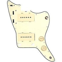 92... 920d Custom JM Vintage Loaded Pickguard for Jazzmaster With Aged White Pickups and Knobs and JMH-V Wiring Harness Cream