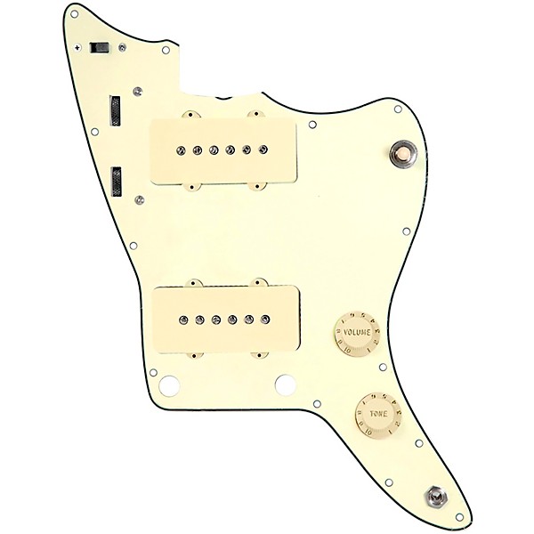 920d Custom JM Vintage Loaded Pickguard for Jazzmaster With Aged White Pickups and Knobs and JMH-V Wiring Harness Cream