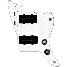 920D Custom JM Vintage Loaded Pickguard for Jazzmaster With Black Pickups and Knobs and JMH-V Wiring Harness White Pearl