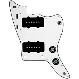 920D Custom JM Vintage Loaded Pickguard for Jazzmaster With Black Pickups and Knobs and JMH-V Wiring Harness Parchment
