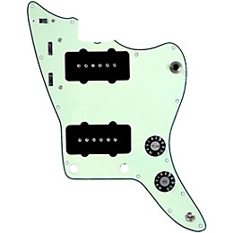 920D Custom JM Vintage Loaded Pickguard for Jazzmaster With Black Pickups and Knobs and JMH-V Wiring Harness Mint Green