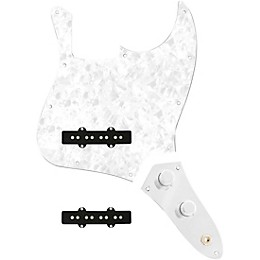 920D Custom Jazz Bass Loaded Pickguard With Groove (Modern) Pickups and JB-CON-C Wiring Harness White Pearl