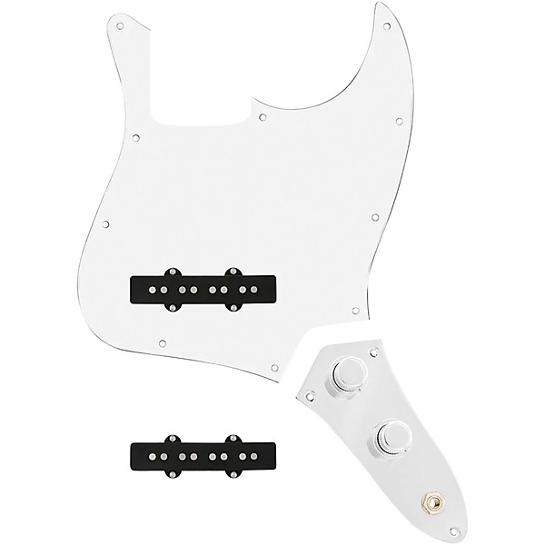 920D Custom Jazz Bass Loaded Pickguard With Groove (Modern) Pickups and JB-CON-C Wiring Harness White