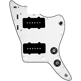 920d Custom JM Grit Loaded Pickguard for Jazzmaster With Black Pickups and Knobs and JMH-V Wiring Harness Parchment