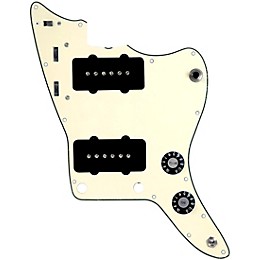 920D Custom JM Grit Loaded Pickguard for Jazzmaster With Black Pickups and Knobs and JMH-V Wiring Harness Cream