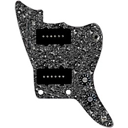 920D Custom JM Grit Loaded Pickguard for Jazzmaster With Black Pickups and Knobs and JMH-V Wiring Harness Black Pearl
