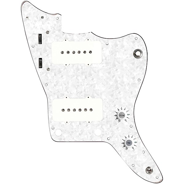 920d Custom JM Vintage Loaded Pickguard for Jazzmaster With White Pickups and Knobs and JMH-V Wiring Harness White Pearl