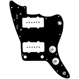 920d Custom JM Vintage Loaded Pickguard for Jazzmaster With White Pickups and Knobs and JMH-V Wiring Harness Black