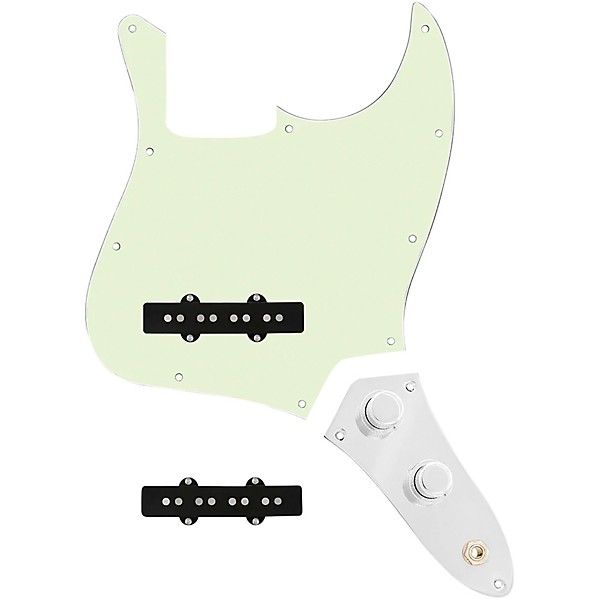 920d Custom Jazz Bass Loaded Pickguard With Pocket (Vintage) Pickups and JB-CON-C Control Plate Mint Green