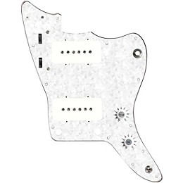 920d Custom JM Grit Loaded Pickguard for Jazzmaster With White Pickups and Knobs and JMH-V Wiring Harness White Pearl