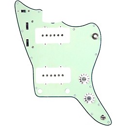 920d Custom JM Grit Loaded Pickguard for Jazzmaster With White Pickups and Knobs and JMH-V Wiring Harness Mint Green