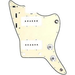 920d Custom JM Grit Loaded Pickguard for Jazzmaster With White Pickups and Knobs and JMH-V Wiring Harness Cream