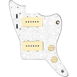 920D Custom JM Grit Loaded Pickguard for Jazzmaster With Aged White Pickups and Knobs and JMH-V Wiring Harness White Pearl