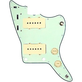 ... 920d Custom JM Grit Loaded Pickguard for Jazzmaster With Aged White Pickups and Knobs and JMH-V Wiring Harness Mint Green