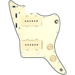 920D Custom JM Grit Loaded Pickguard for Jazzmaster With Aged White Pickups and Knobs and JMH-V Wiring Harness Cream