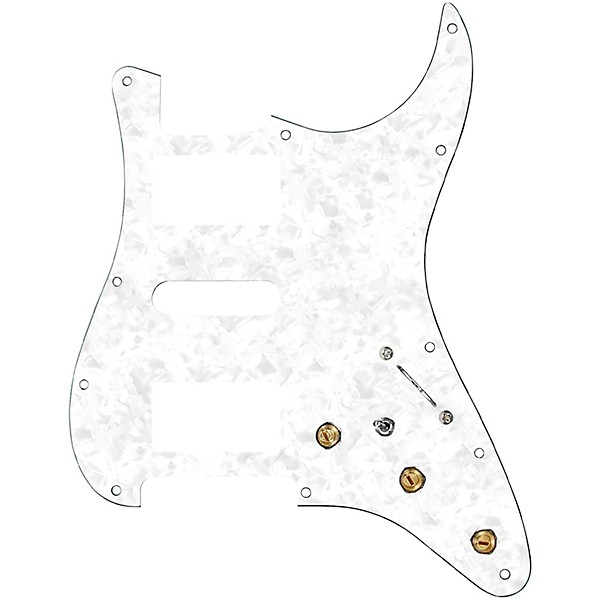 920d Custom HSH Pre-Wired Pickguard for Strat With S5W-HSH-BL Wiring Harness White Pearl