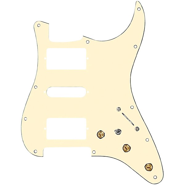920d Custom HSH Pre-Wired Pickguard for Strat With S5W-HSH-BL Wiring Harness Aged White
