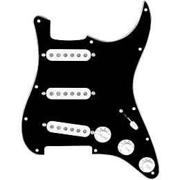 920d Custom Vintage American Loaded Pickguard for Strat With White Pickups and S7W Wiring Harness Black
