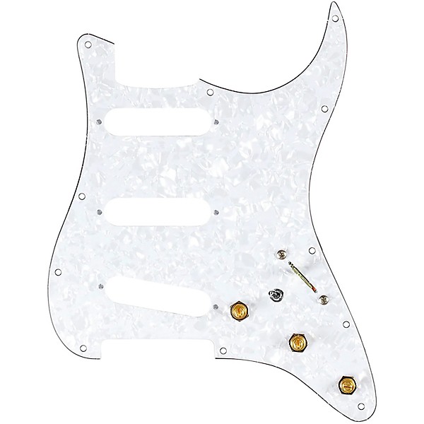 920d Custom SSS Pre-Wired Pickguard for Strat With S7W-MT Wiring Harness White Pearl